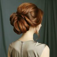 woman hair style from back side photo