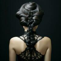 woman hair style from back side photo