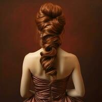 woman hair style from back side photo