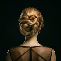 woman hair style from back side photo