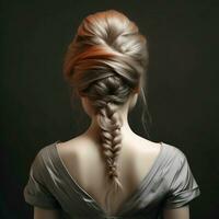 woman hair style from back side photo