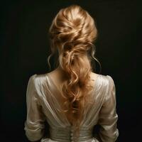 woman hair style from back side photo