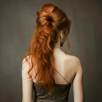 woman hair style from back side photo