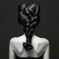 woman hair style from back side photo