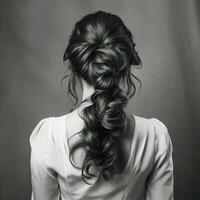 woman hair style from back side photo