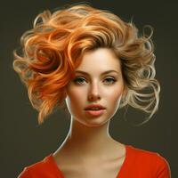 woman hair style realistic photo