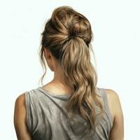 woman hair style realistic from backside veiw photo