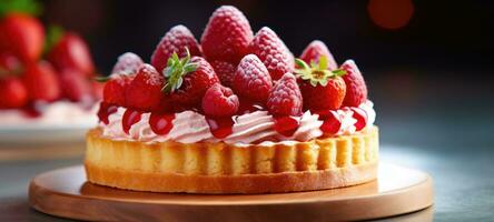 strawberry cake tart pie dessert pastry food, AI Generative photo