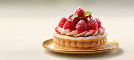 strawberry cake tart pie dessert pastry food, AI Generative photo