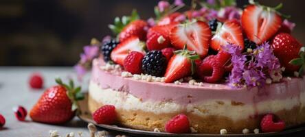 strawberry cake tart pie dessert pastry food, AI Generative photo