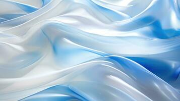 blue silk fabric textile satin abstract background, AI Generative photo