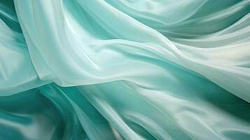 teal silk fabric textile satin abstract background, AI Generative photo