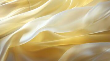 yellow silk fabric textile satin abstract background, AI Generative photo