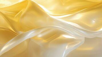 yellow silk fabric textile satin abstract background, AI Generative photo