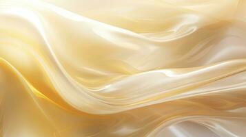 yellow silk fabric textile satin abstract background, AI Generative photo