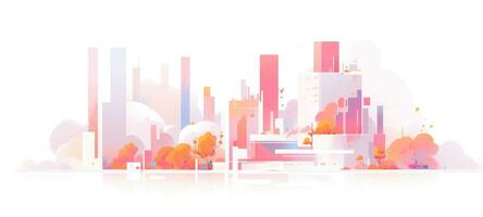 city cityscape urban buildings illustration design, ai photo