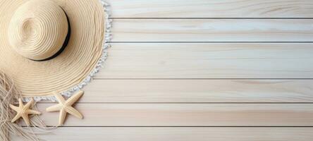 seashells hat on the beach sea sand summer, ai photo