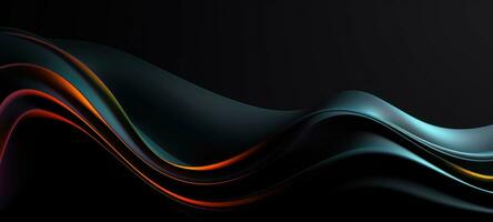 black abstract wave futuristic digital background, ai photo