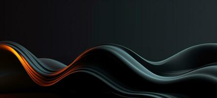 black abstract wave futuristic digital background, ai photo