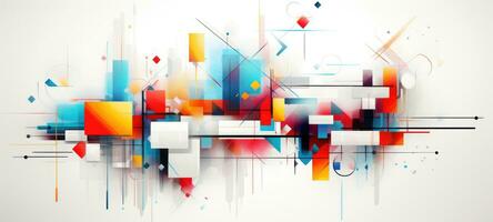 abstract colorful shapes geometric digital background, ai photo