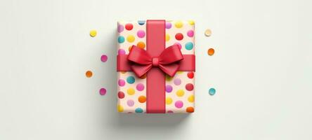 colorful ribbon gift box present copyspace, ai photo