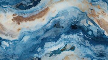 abstract marble texture agate navy blue, ai photo