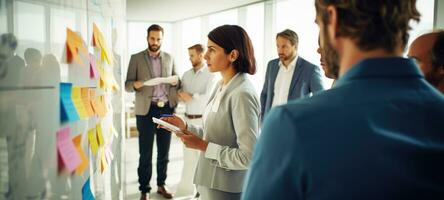 publícalo enviar eso negocio oficina idea genial con trabajo en equipo, ai foto