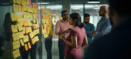 postit post it business office brainstorm with teamwork, ai photo