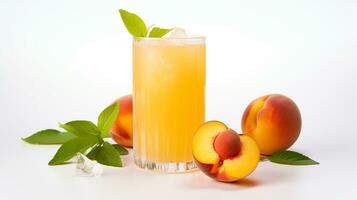 Photo of a Apricot Sparkler drink isolated on white background. Generative AI