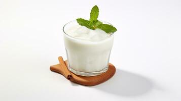 Photo of a Ayran drink isolated on white background. Generative AI