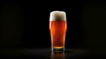 Photo of a Beer drink isolated on dark background. Generative AI