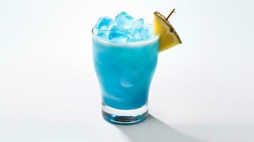 foto de un azul laguna cóctel bebida aislado en blanco antecedentes. generativo ai