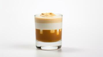 Photo of a Butterscotch Steamer drink isolated on white background. Generative AI