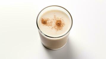 foto de un castaña crema latté bebida aislado en blanco antecedentes. generativo ai