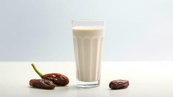 Photo of a Date Milkshake drink isolated on white background. Generative AI