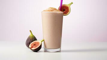 Photo of a Fig and Honey Smoothie drink isolated on white background. Generative AI