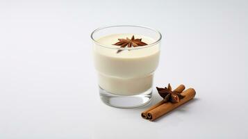 Photo of a Hot Vanilla drink isolated on white background. Generative AI