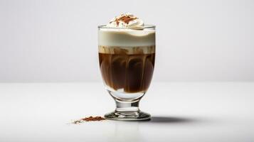 Photo of a Irish Coffee drink isolated on white background. Generative AI