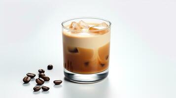 Photo of a Irish Cream Coffee drink isolated on white background. Generative AI