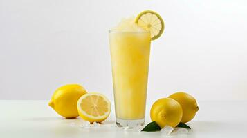 Photo of a Lemonade drink isolated on white background. Generative AI