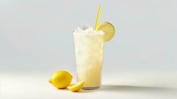 Photo of a Lemonade drink isolated on white background. Generative AI