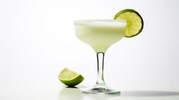 Photo of a Margarita isolated on flat white background. Generative AI