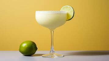 Photo of a Margarita isolated on flat white background. Generative AI