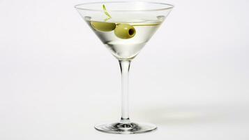 foto de un martini aislado en plano blanco antecedentes. generativo ai