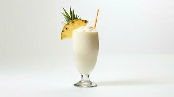 foto de un piña colada aislado en plano blanco antecedentes. generativo ai