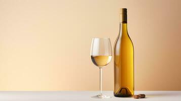 Photo of a White Wine isolated on flat white background. Generative AI