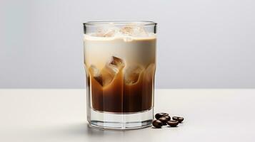 Photo of a White Russian isolated on flat white background. Generative AI