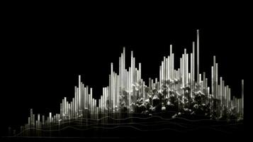 black and white background of financial charts. Generative AI photo