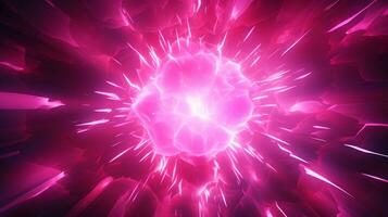 Explosion with pink lighting. Generative AI photo