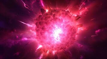 explosión con rosado Encendiendo. generativo ai foto